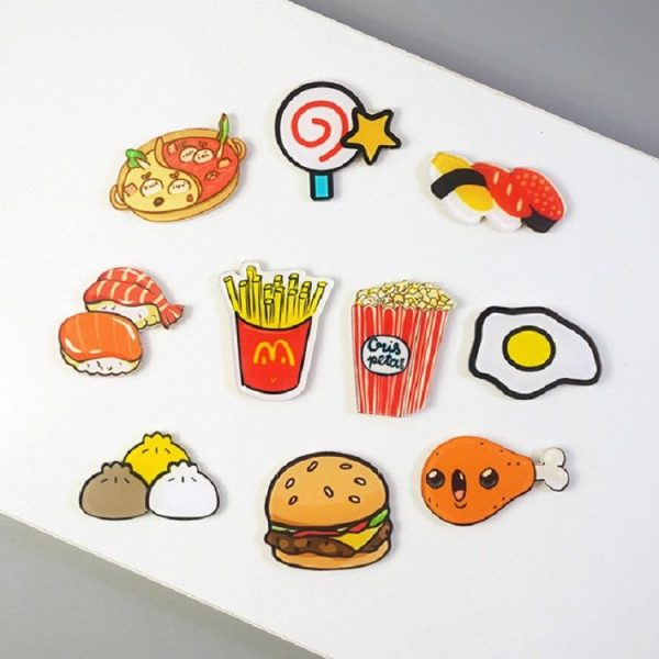 5 PCS Cartoon Food Soft Magnetic Message Board Blackboard Refrigerator Magnet (French Fries) - Image 3