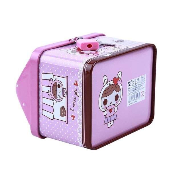 2 PCS Creative Cartoon Small Tin House Cute Piggy Bank Money Box (Blue) - Image 3