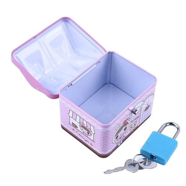 2 PCS Creative Cartoon Small Tin House Cute Piggy Bank Money Box (Blue) - Image 4