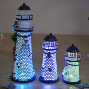 Creative Decorative Wrought Iron Flash Tower LED Night Light, Size: Small 14cm