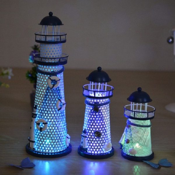 Creative Decorative Wrought Iron Flash Tower LED Night Light, Size: Small 14cm - Image 3