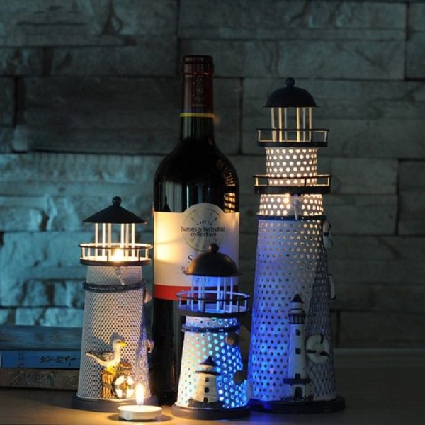 Creative Decorative Wrought Iron Flash Tower LED Night Light, Size: Small 14cm - Image 5