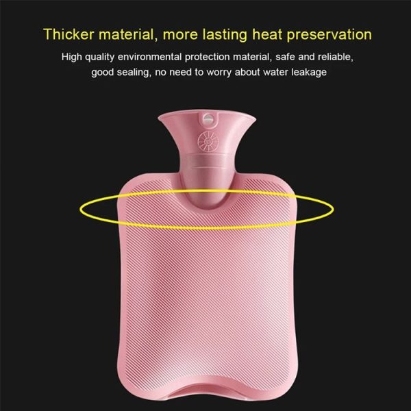 Hot Water Bottle Solid Color Knitting Cover (Without Hot Water Bottle) Water-filled Hot Water Soft Knitting Bottle Velvet Bag (Deep grey) - Image 6
