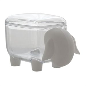 Multifunction Mini Cute Sheep Plastic Cotton Swab Box Dust-proof Cosmetic Cotton Storage Box (White)