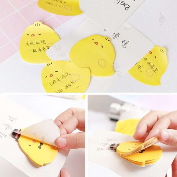 4 PCS Creative Stay Cute Mini Cute Chicken Small Yellow Chicken Message Note Post-It Memo Pad (Gentleman Chicken) - Image 3