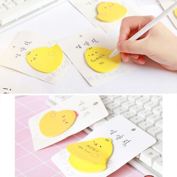 4 PCS Creative Stay Cute Mini Cute Chicken Small Yellow Chicken Message Note Post-It Memo Pad (Gentleman Chicken) - Image 4