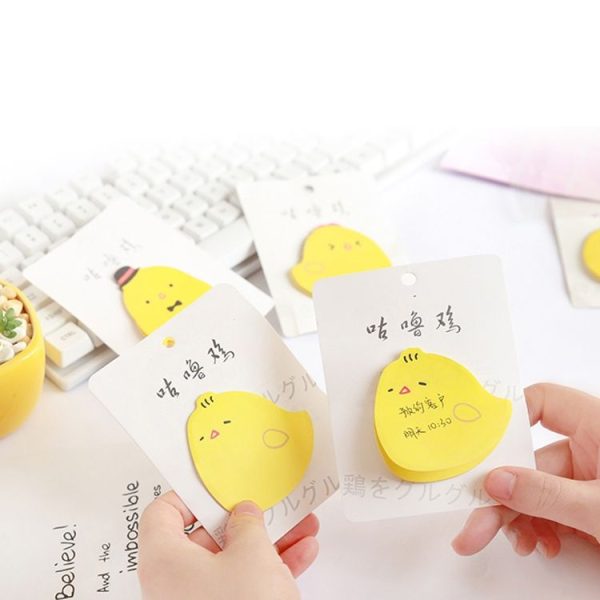 4 PCS Creative Stay Cute Mini Cute Chicken Small Yellow Chicken Message Note Post-It Memo Pad (Gentleman Chicken) - Image 6