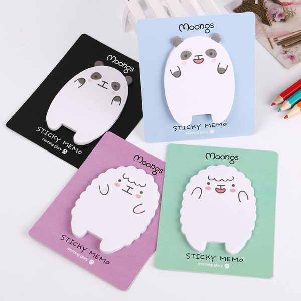 4 PCS Creative Cartoon Animals Cute N Times Memo Pad Sticky Notes, Random Color Delivery - Image 2