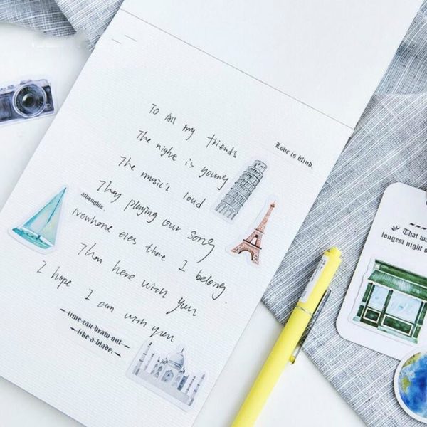 2 PCS One Person Travel Handbook Album Decorative Sticke Sealing Sticker DIY Sticker - Image 2