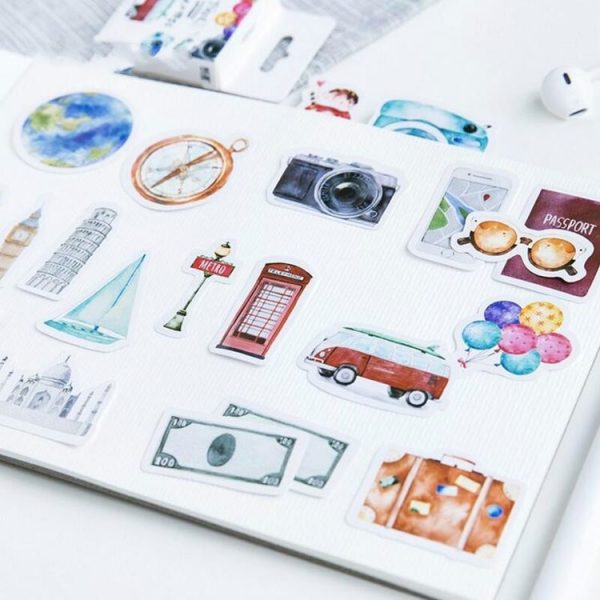 2 PCS One Person Travel Handbook Album Decorative Sticke Sealing Sticker DIY Sticker - Image 3