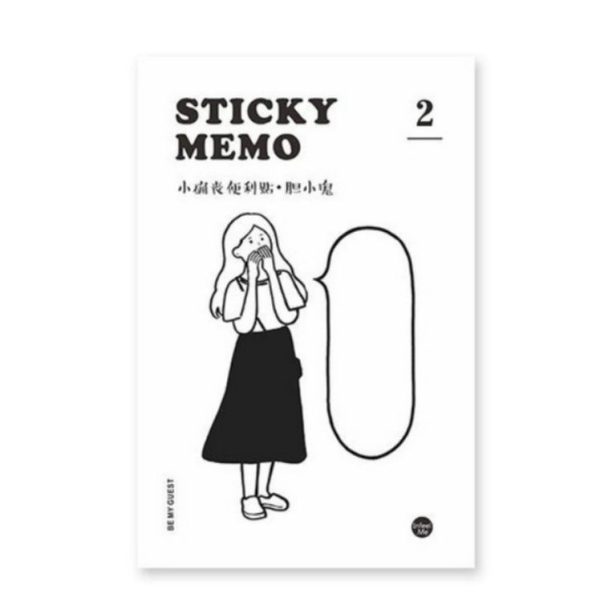 2 PCS Small Sure Mourning Series Message Note Post-It N Stickers (Coward) - Image 2