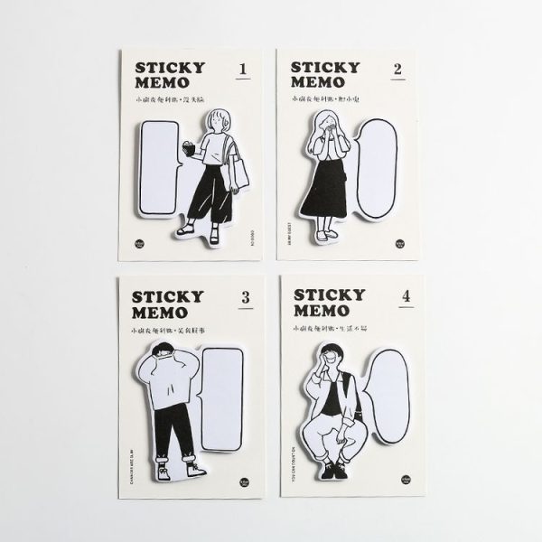2 PCS Small Sure Mourning Series Message Note Post-It N Stickers (Coward) - Image 3