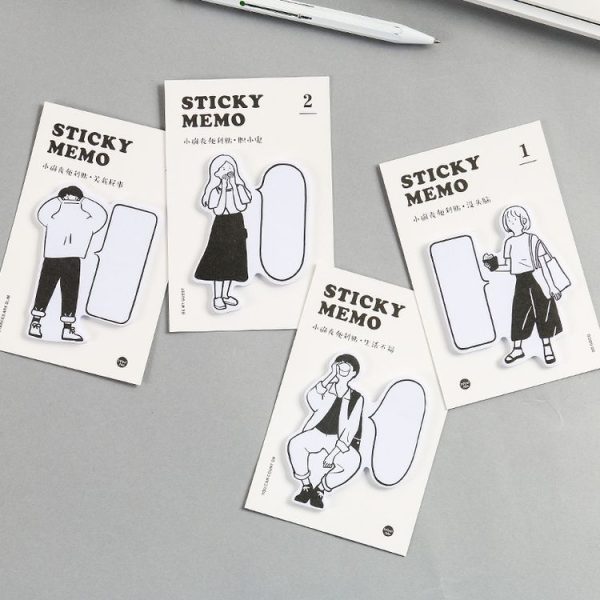 2 PCS Small Sure Mourning Series Message Note Post-It N Stickers (Coward) - Image 4
