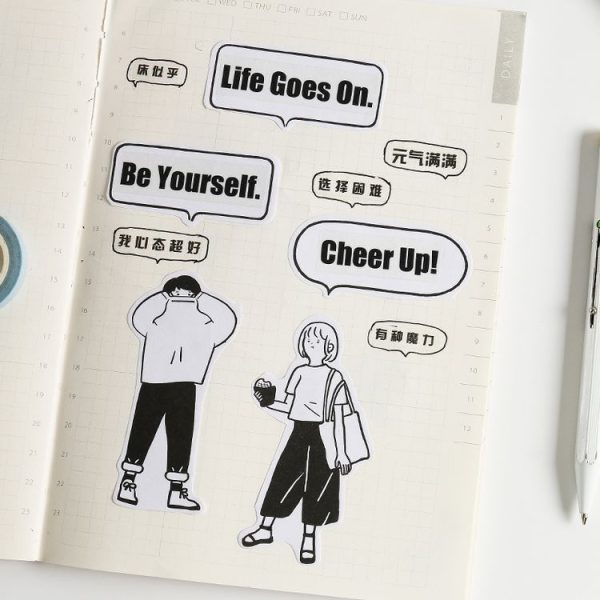 2 PCS Small Sure Mourning Series Message Note Post-It N Stickers (Coward) - Image 6