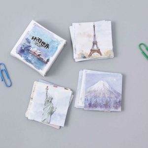 2 PCS Travel Around The World Shaped Boxed Stickers Seal Stickers