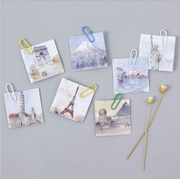 2 PCS Travel Around The World Shaped Boxed Stickers Seal Stickers - Image 2