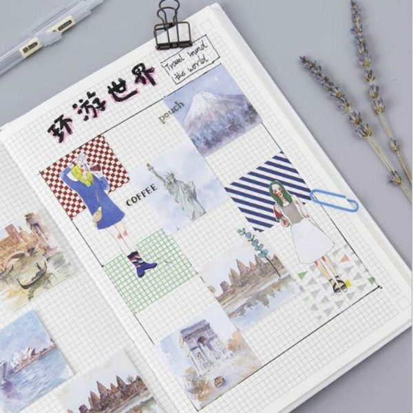 2 PCS Travel Around The World Shaped Boxed Stickers Seal Stickers - Image 3