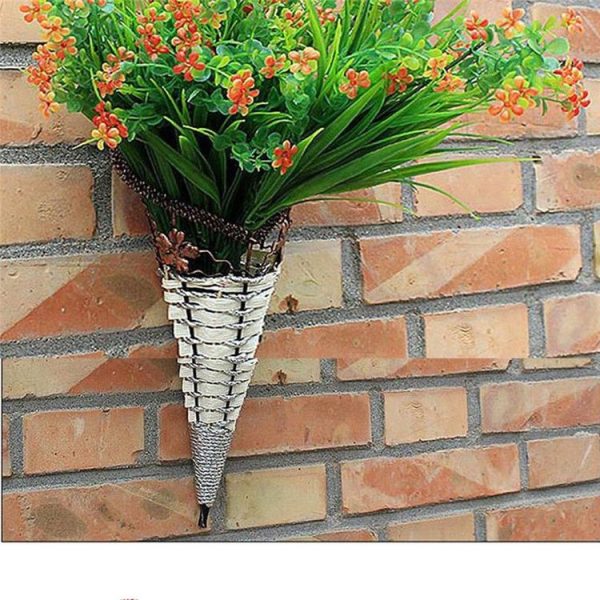 Wall Wicker Hanging Rttan Vase Basket Farm Decoration, Random Color Delivery - Image 4