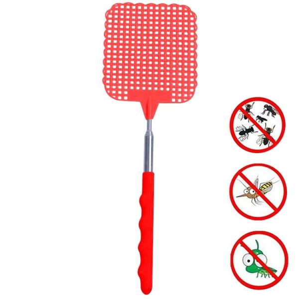 Creative Retractable Plastic Fly Swatter Summer Supplies Mosquito Swatter (Red)