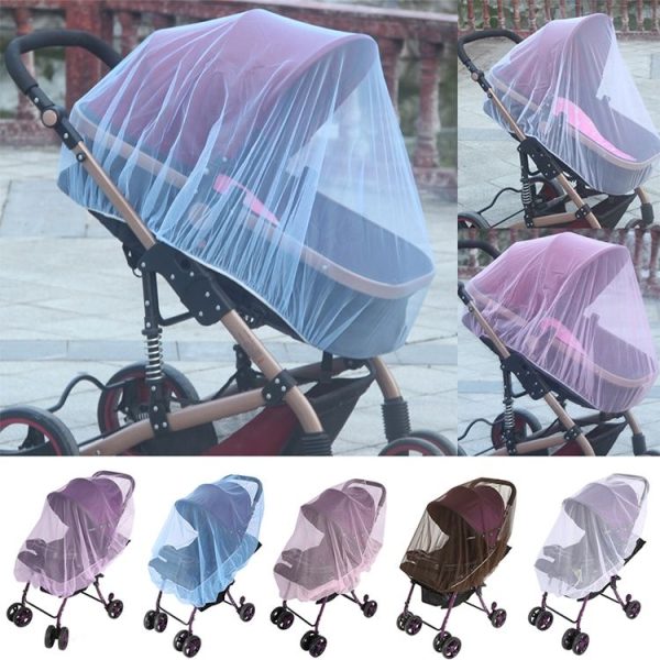 3 PCS 150cm Baby Pushchair Mosquito Insect Shield Net Safe Infants Protection Mesh Stroller Accessories Mosquito Net (Blue) - Image 2