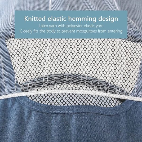 3 PCS 150cm Baby Pushchair Mosquito Insect Shield Net Safe Infants Protection Mesh Stroller Accessories Mosquito Net (Blue) - Image 5