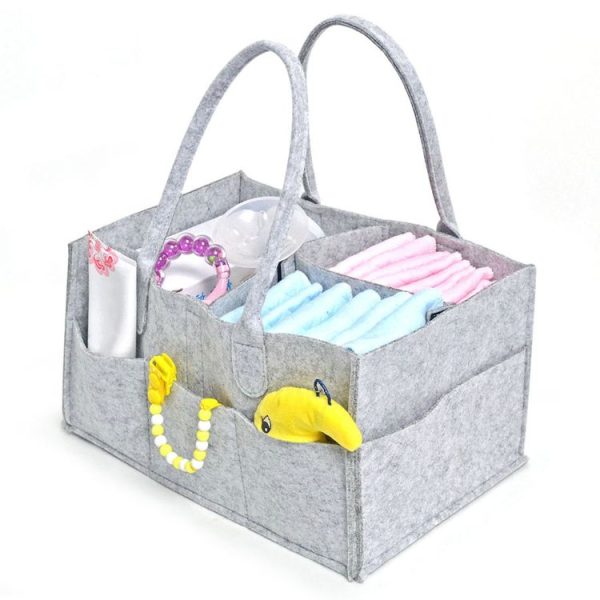 Mummy Bag Storage Multifunctional Maternity Handbags Organizer Stroller Accessories, Size: 33x23x18cm, Color: Light Gray 2 - Image 4