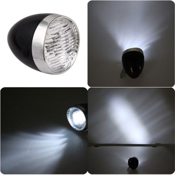 3 LED Retro Bicycle Headlight Night Riding Safety Warning Light (Black) - Image 7