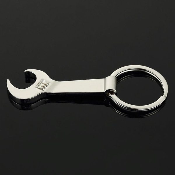 2 PCS Simulation Personality Wrench Bottle Opener Metal Keychain Car Pendant - Image 2
