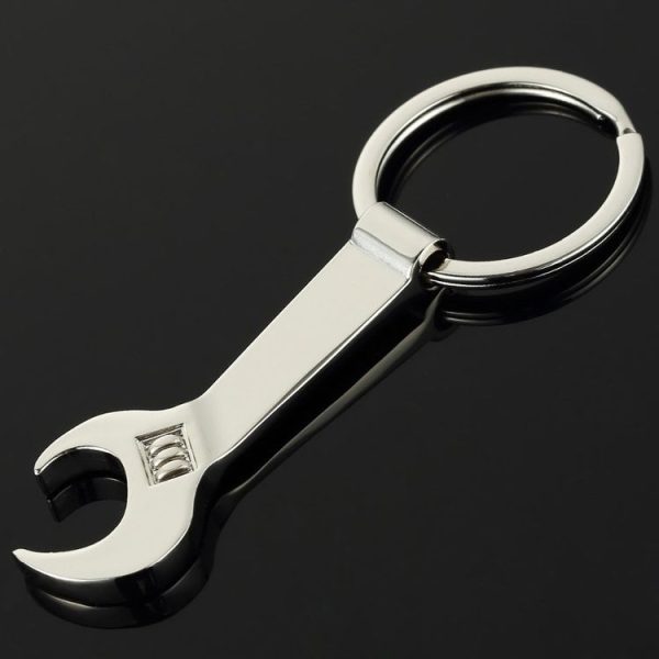 2 PCS Simulation Personality Wrench Bottle Opener Metal Keychain Car Pendant - Image 3