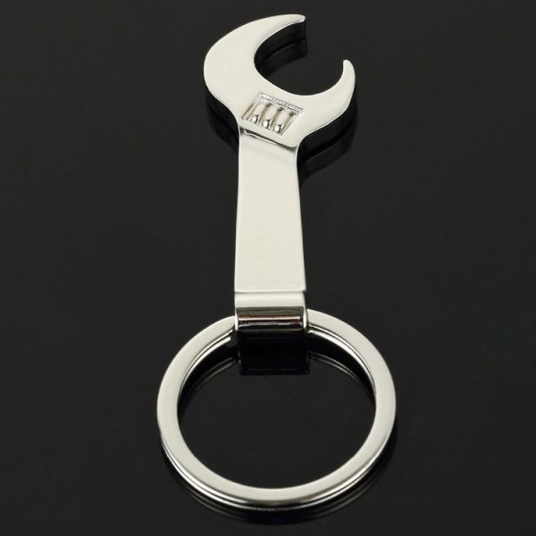 2 PCS Simulation Personality Wrench Bottle Opener Metal Keychain Car Pendant - Image 4