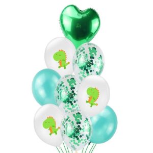 Birthday Party Dinosaur Latex Sequin Balloon Party Atmosphere Decoration Dinosaur Set, Style: Sequin Bouquet Set