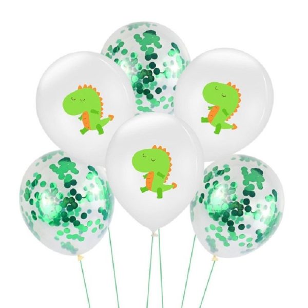 Birthday Party Dinosaur Latex Sequin Balloon Party Atmosphere Decoration Dinosaur Set, Style: Sequin Bouquet Set - Image 3