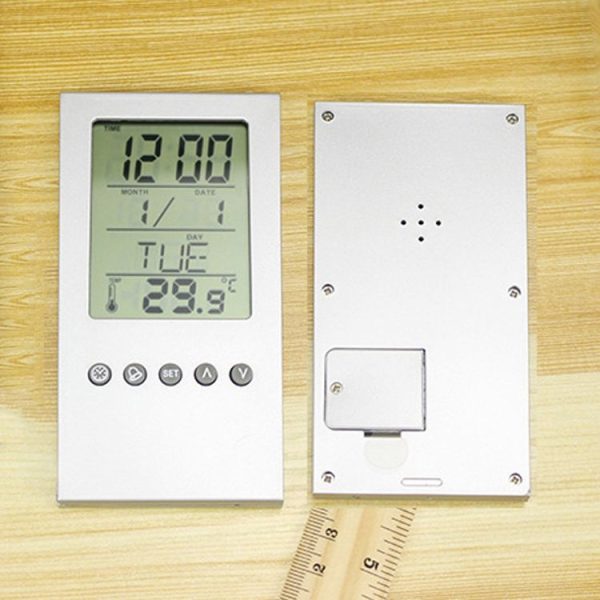 Transparent Desk Clock Pencil Holder Removable Desktop Table Digital Clock - Image 6
