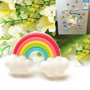 10 PCS Home Fridge Magnets Decorative Message Stickers Children Whiteboard Stickers (Rainbow)