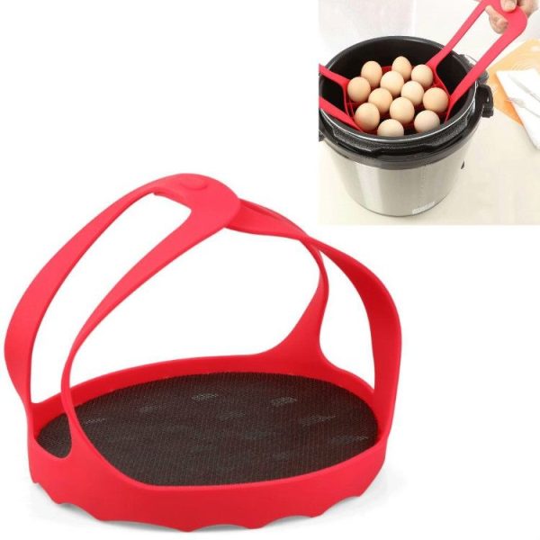 Steamer Sling Pressure Cooker Silicone Steamer (Red)