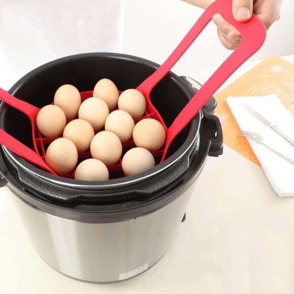 Steamer Sling Pressure Cooker Silicone Steamer (Red) - Image 3
