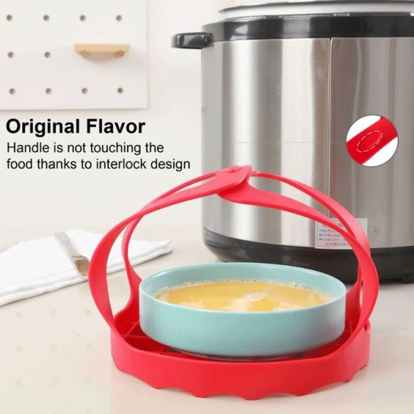 Steamer Sling Pressure Cooker Silicone Steamer (Red) - Image 4