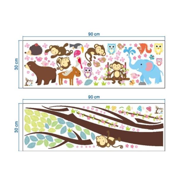 Swinging Monkey Wall Sticker Children's Room Kindergarten Environment Arrangement Removable Mural - Image 5