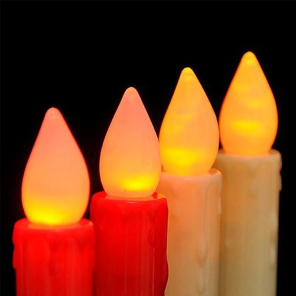 2 PCS Artificial Long Candle Light Plastic Electronic Candle (Red Shell Red Light) - Image 6