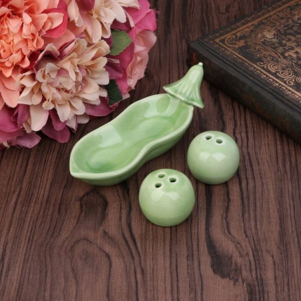 5 PCS Creative Gift Ceramic Salt Pepper Cans Gift Box Pea Cruet - Image 3