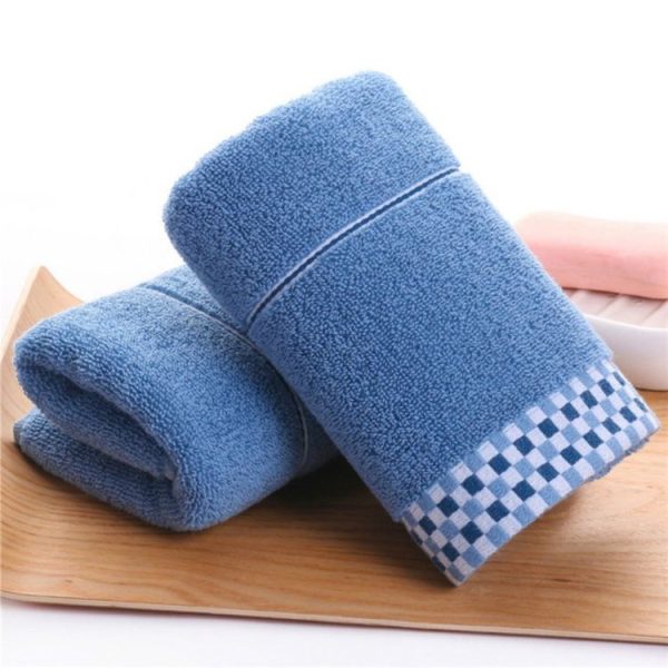 Thick Cotton Absorbent Double-Sided Towel, Color: Blue - Image 2