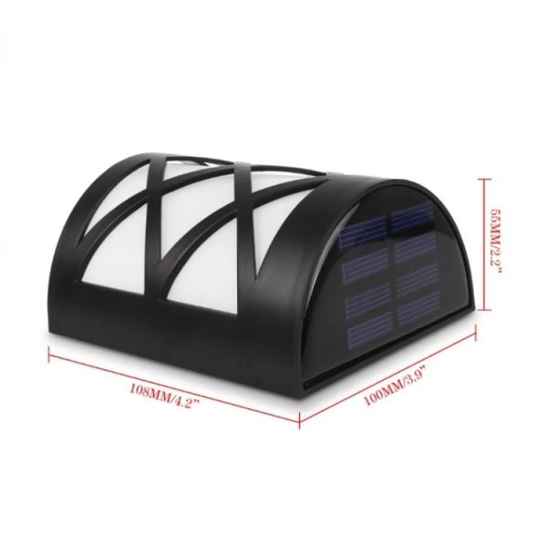 Solar Powered LED Wall Light Outdoor Waterproof Energy Saving Street Garden Lamp (White Light) - Image 6