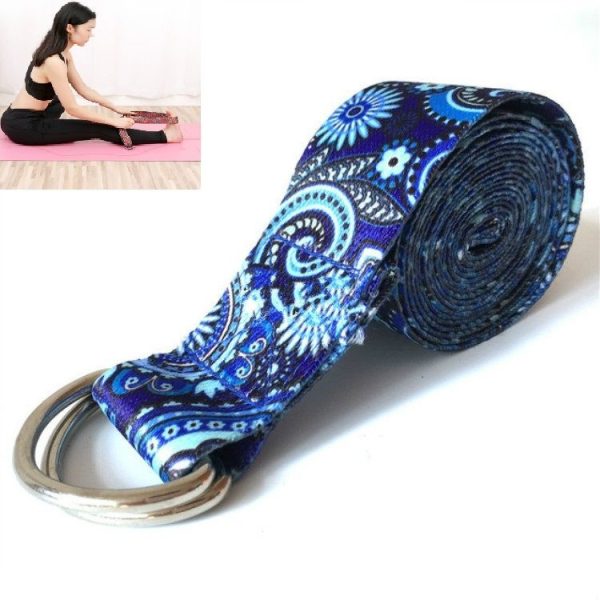 Color Pattern Stretch Band Yoga Stretch Band, Size: 185 x 3.8cm (Blue)