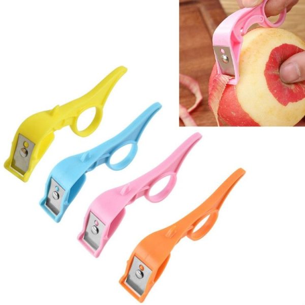 Kitchen Fruit Peeler Stainless Steel Peeling Knife Random Color Delivery