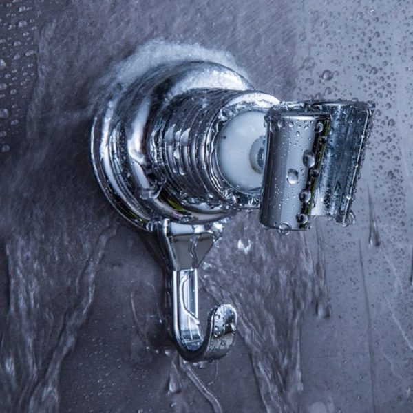 Suction Cup Shower Seat Bathroom Shower Bracket Hook (Silver) - Image 2