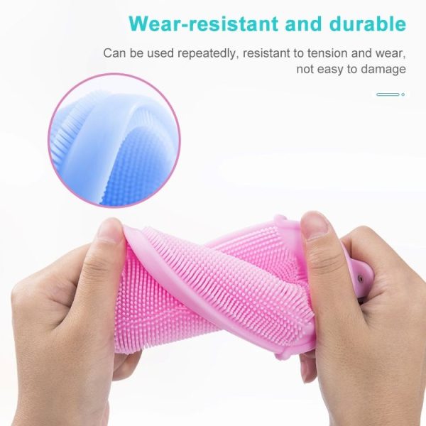 Baby Shower Shampoo Silicone Massage Brush (Pink) - Image 5