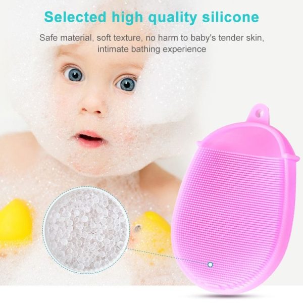 Baby Shower Shampoo Silicone Massage Brush (Pink) - Image 6