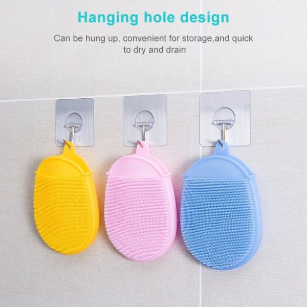 Baby Shower Shampoo Silicone Massage Brush (Pink) - Image 8