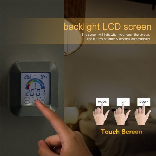 2 PCS Indoor Thermometer Humidity Monitor Touchscreen Backlight Timer Smart Digital Hygrometer Thermometer - Image 2
