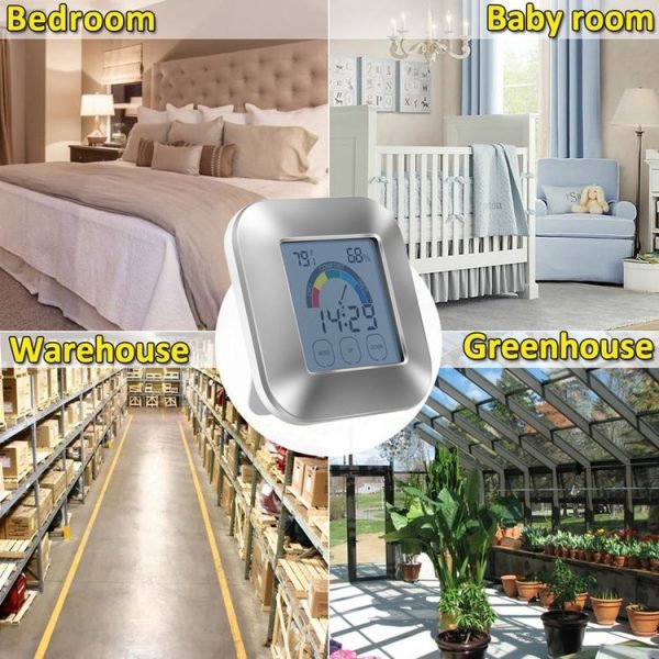 2 PCS Indoor Thermometer Humidity Monitor Touchscreen Backlight Timer Smart Digital Hygrometer Thermometer - Image 4
